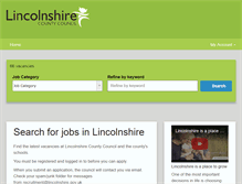 Tablet Screenshot of jobs.lincolnshire.gov.uk